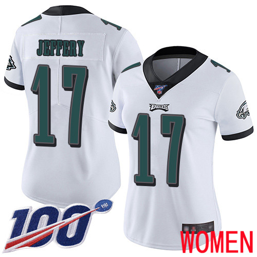 Women Philadelphia Eagles #17 Alshon Jeffery White Vapor Untouchable NFL Jersey Limited Player Season->youth nfl jersey->Youth Jersey